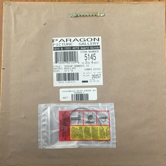 Set of Four Rabbit Teacup Prints in Wooden Frames - Picture 8 of 12